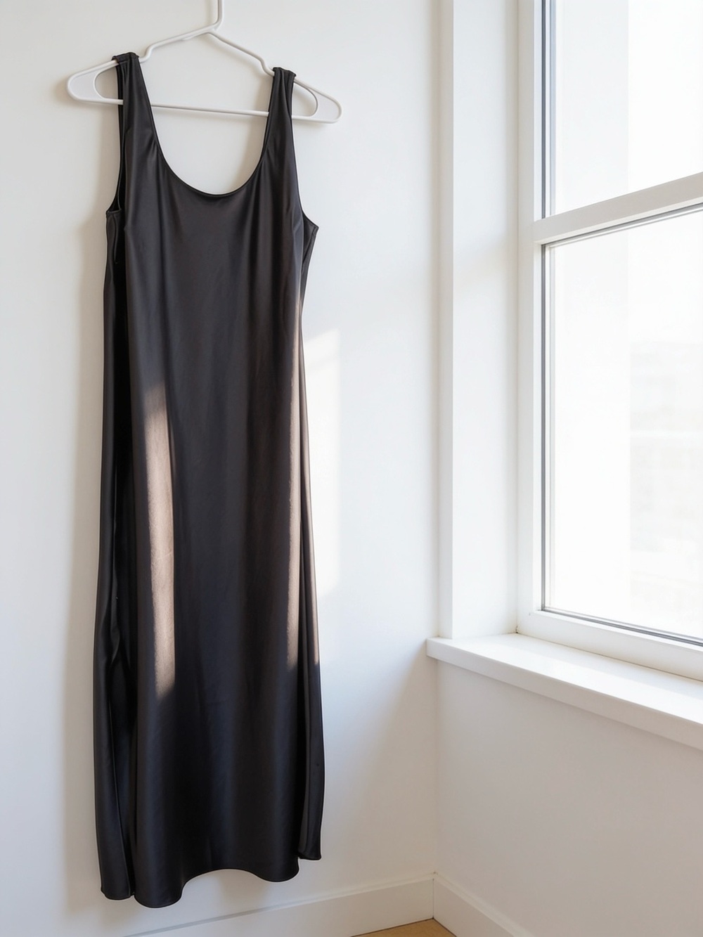 Haven Well Within Brown Satin Maxi Tank Dress XL | Sleeveless Relaxed Fit